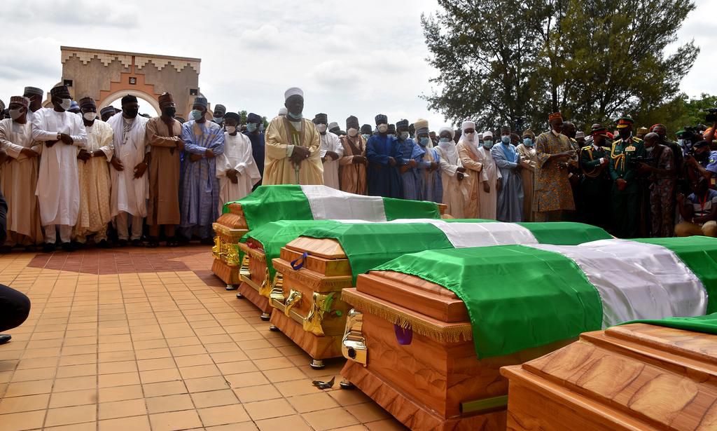 Gen. Attahiru, 10 other officers buried amidst tears in Abuja
