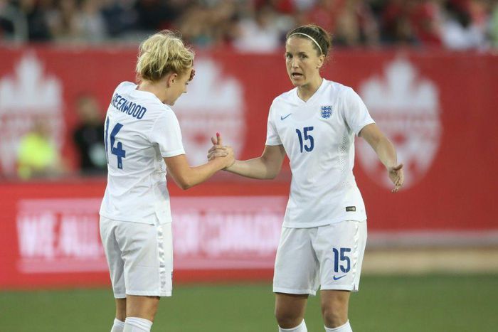 Casey Stoney (right) captained the England women's team