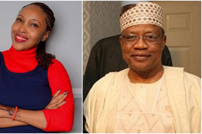 Kannywood actress Ummi Ibrahim and former head of state, Gen Ibrahim Babaginda [Instagram/UmmiIbrahim] [HausaWiki]