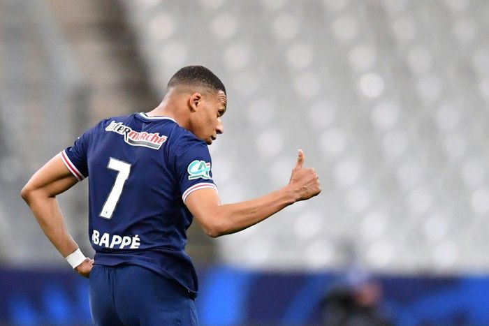 Kylian Mbappe scored the second goal ikn Paris Saint-Germain's French Cup triumph over Monaco
