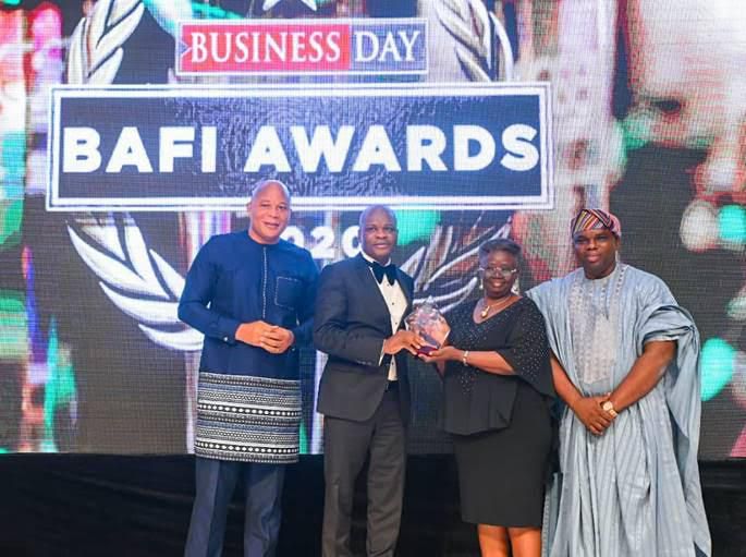 l-r: Head of Media and External Relations, UBA Plc, Ramon Nasir; Deputy Managing Director, United Bank for Africa, Liadi Ayoku, President, Nigerian Institute of Taxation, Dame Gladys Olajumoke Simplice; and Managing Director, BusinessDay Newspapers. Mr...