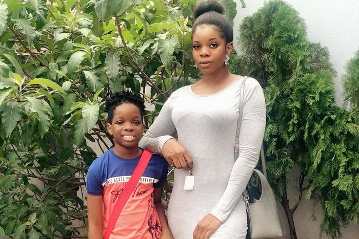 Shola Ogudu and her son, Boluwatife [Instagram/OfficialTifeBalogun]