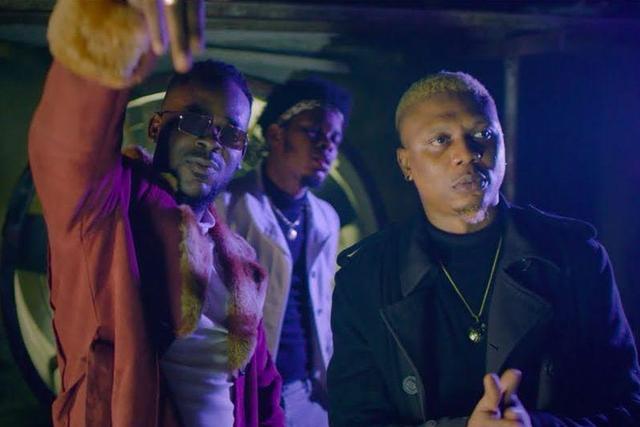 L-R: Adekunle Gold, Sess and Reminisce on the set for Sess' 'Original Gangster.' They reunited for 'Toxic.' [YouTube/Sess]