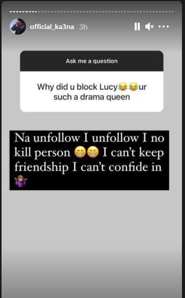 Ka3na answers questions concerning relationship with Lucy [Instagram/OfficialKa3na]