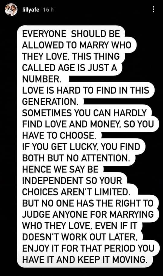 The movie star gives some pointers on making a relationship succeed. [Instsgram/LilyAfe]