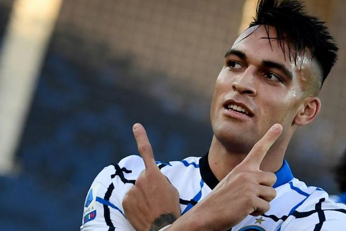 Inter Milan's Lautaro Martinez scored his sixth Serie A goal this season in Verona