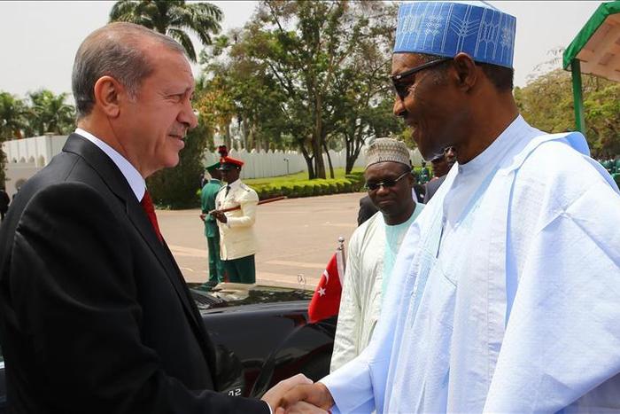 Turkish President Recep Tayyip Erdogan and President Muhammadu Buhari