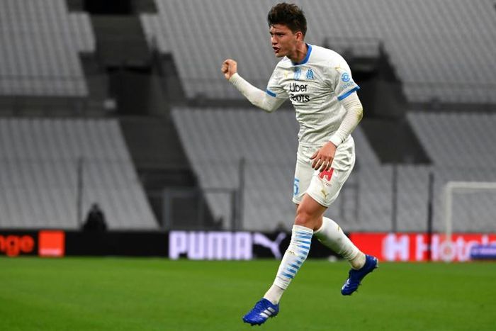 Leonardo Balerdi scored Marseille's first goal in the win over Dijon