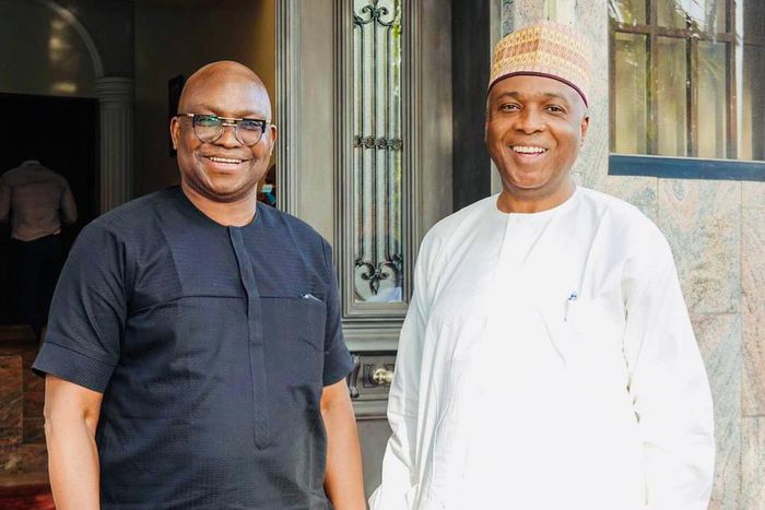 Fayose and Saraki during a recent peace meeting (Pulse)