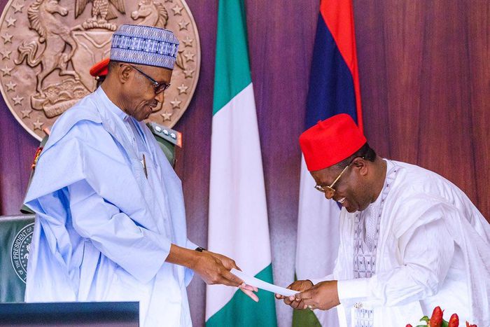 President Muhammadu Buhari and Ebonyi state governor, Dave Umahi