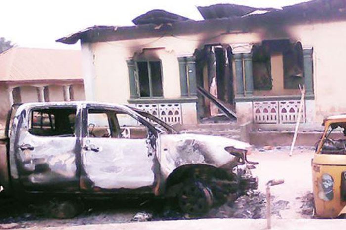 Burnt police station in Abia State