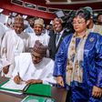 President Muhammadu Buhari signs the African Continental Free Trade Areas (AfCFTA) agreement  [Twitter/@BashirAhmaad]