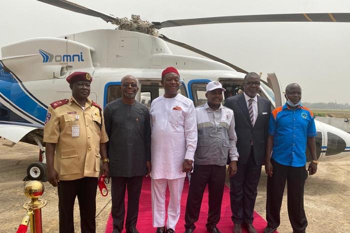 (L-R) Assistant Corp Marshall Peter Kito,LAGOS /OGUN Zonal Commanding Officer, FRSC, Mr dNick Odinuwe, Chairman, PETAN, Mr Chinedu Okoronkwo, Chairman, IPMAN, Mr Sarki Auwalu, Director, DPR, Mr Ademola Adeyemi-Bero, Chairman, IPPG and Mr Ibrahim Farinl...
