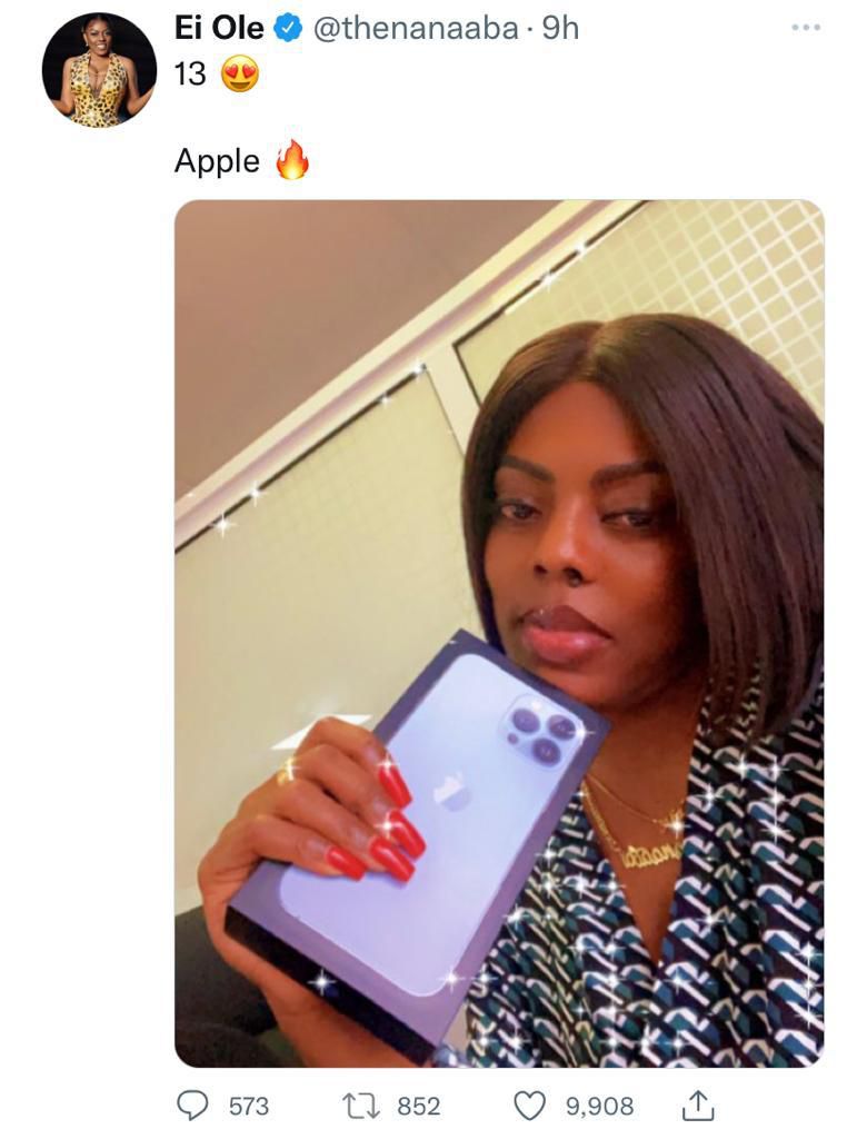 Nana Aba Anamoah shows off new iPhone 13