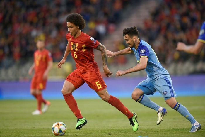 Influential midfielder Axel Witsel (L) has been named in the Belgium squad for the Euros in spite of undergoing an achilles operation in January