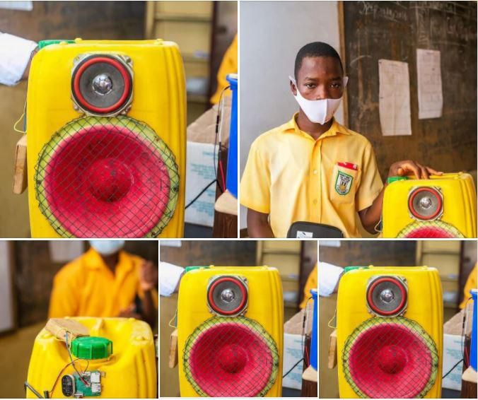 Ghanaian JHS student creates a sound system using Bluetooth technology and plastic gallons