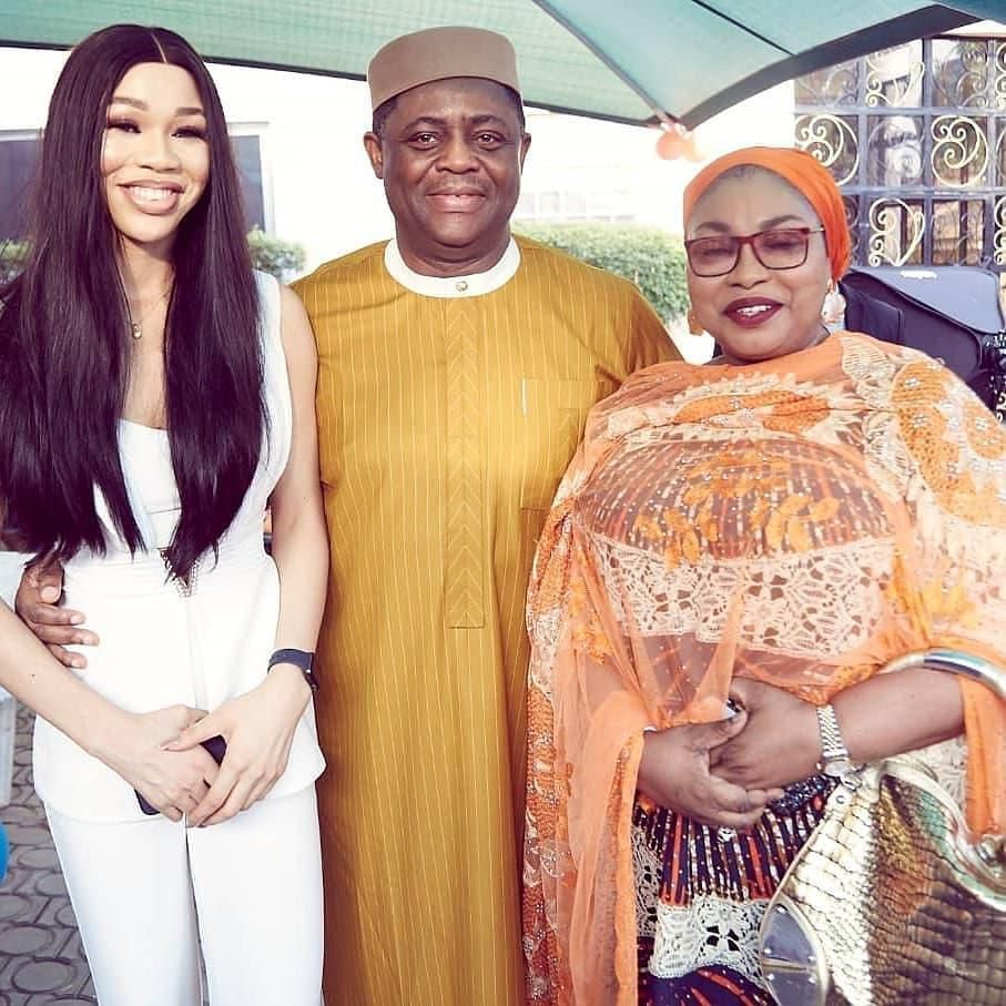 Miss Ezenwa Chika Nerita. and Femi Fani-Kayode at his kids birthday party [NaijaPremuiumGist]