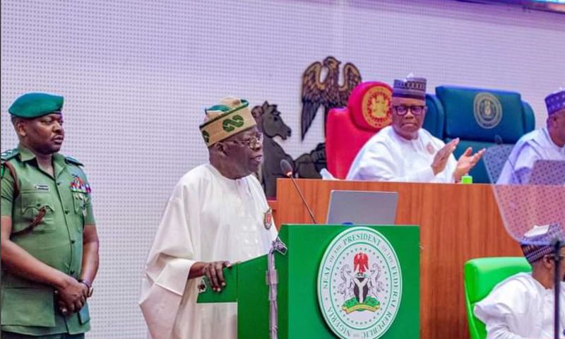 President Bola Tinubu at the 2025 budget presentation on Wednesday, December 18. [X, formerly Twitter]