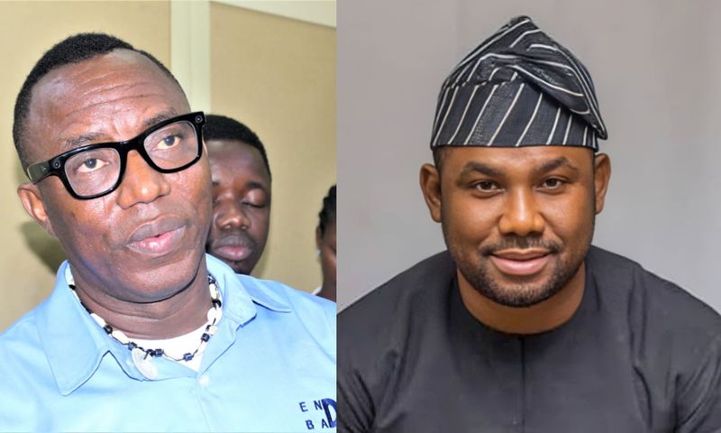 L-R: Omoyele Sowore and Olalekan Fatodu. [Facebook]