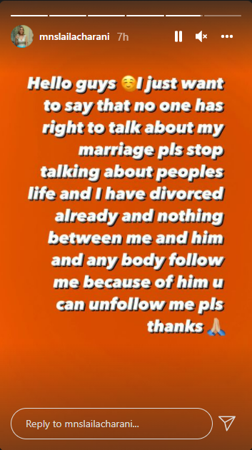 Laila announces her divorce from the billionaire
