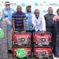 Globacom’s Regional Sales Manager, Enugu, Mike Ehumadu (6th right); Director of Marketing Communications, Andre Beyers (4th left), Assistant Director and Zonal Coordinator of National Lottery Regulatory Commission, Oliver Madukwe (4th right); Chairman ...