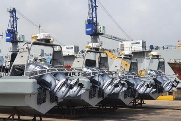 Buhari inaugurates made-in-Nigeria Vessel named NNS Oji. [ChannelsTV]