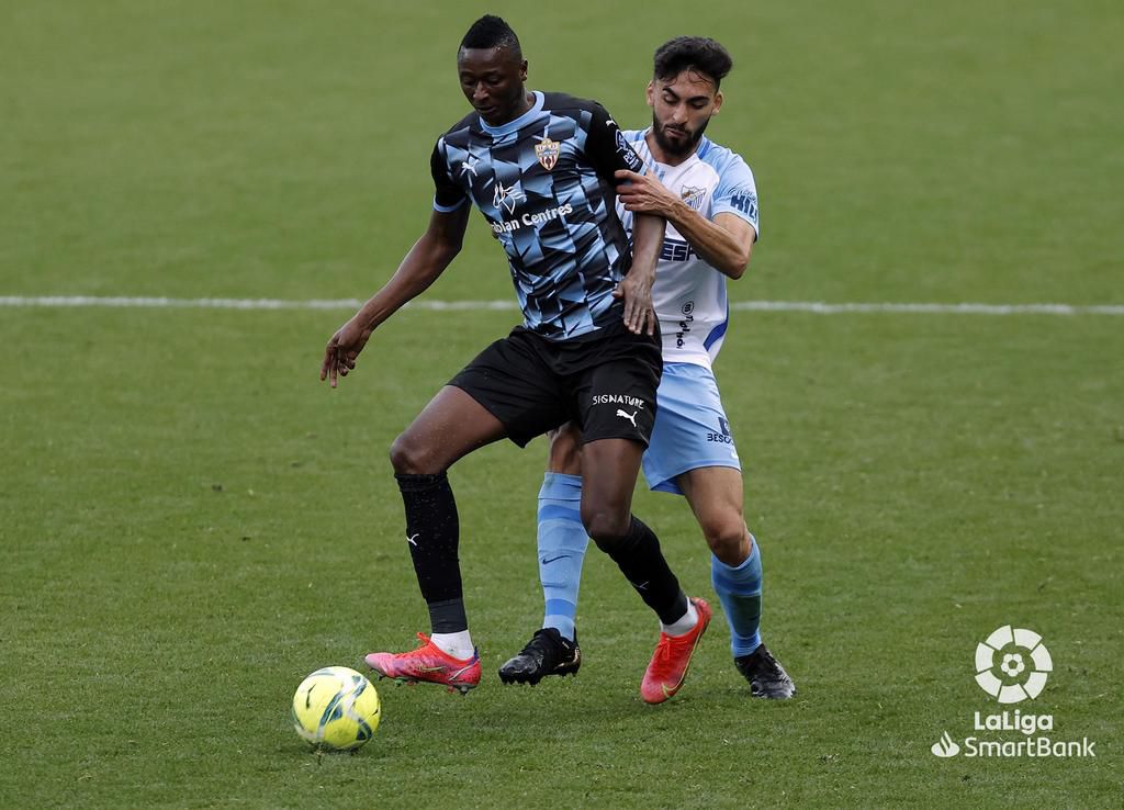 Super Eagles striker Sadiq Umar scored his 15th goal of the season for Almeria against Malaga. [Twitter/@UDAlmeriaEng]