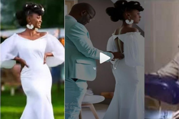 Reactions as bride wears wedding gown made for her by her dad: "Oh wow! That's so beautiful”
