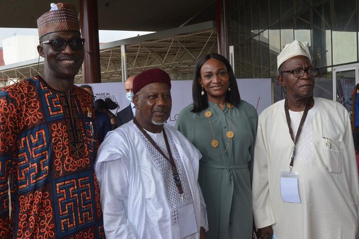 L-R: Director-General, Manufacturers Association of Nigeria (MAN), Mr Segun Ajayi-Kadir; President, MAN, Engr Mansur Ahmed; Director, External Affairs, British American Tobacco (BAT) West and Central Africa, Odiri Erewa-Meggison; and former chairman, B...