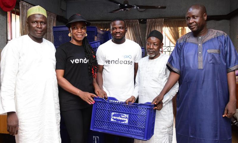 (L-R) Head of Finance, Tomato Section, Mile 12 Intl. Market Association, Umar DMY; Head of Procurement, Vndease, Olapeju Umah; Head of Supply, Vendease, Oluyomi Lagbaja; Vice Chairman, Mile 12 Intl. Market Association, Tomato Section, Abdullahi Babanya...