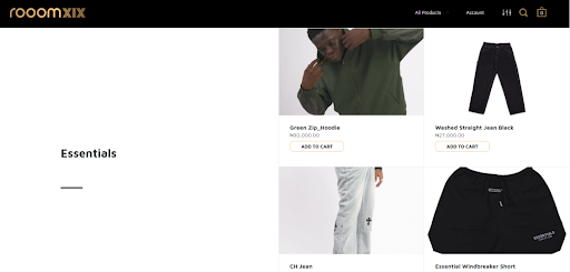 Say hello to Rooomxix's ecommerce website!