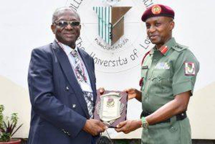 (L-R) The CCM, Col Babatunde Solebo with The Provost, College of Medicine University of Lagos, Prof David Oke. (NAN)