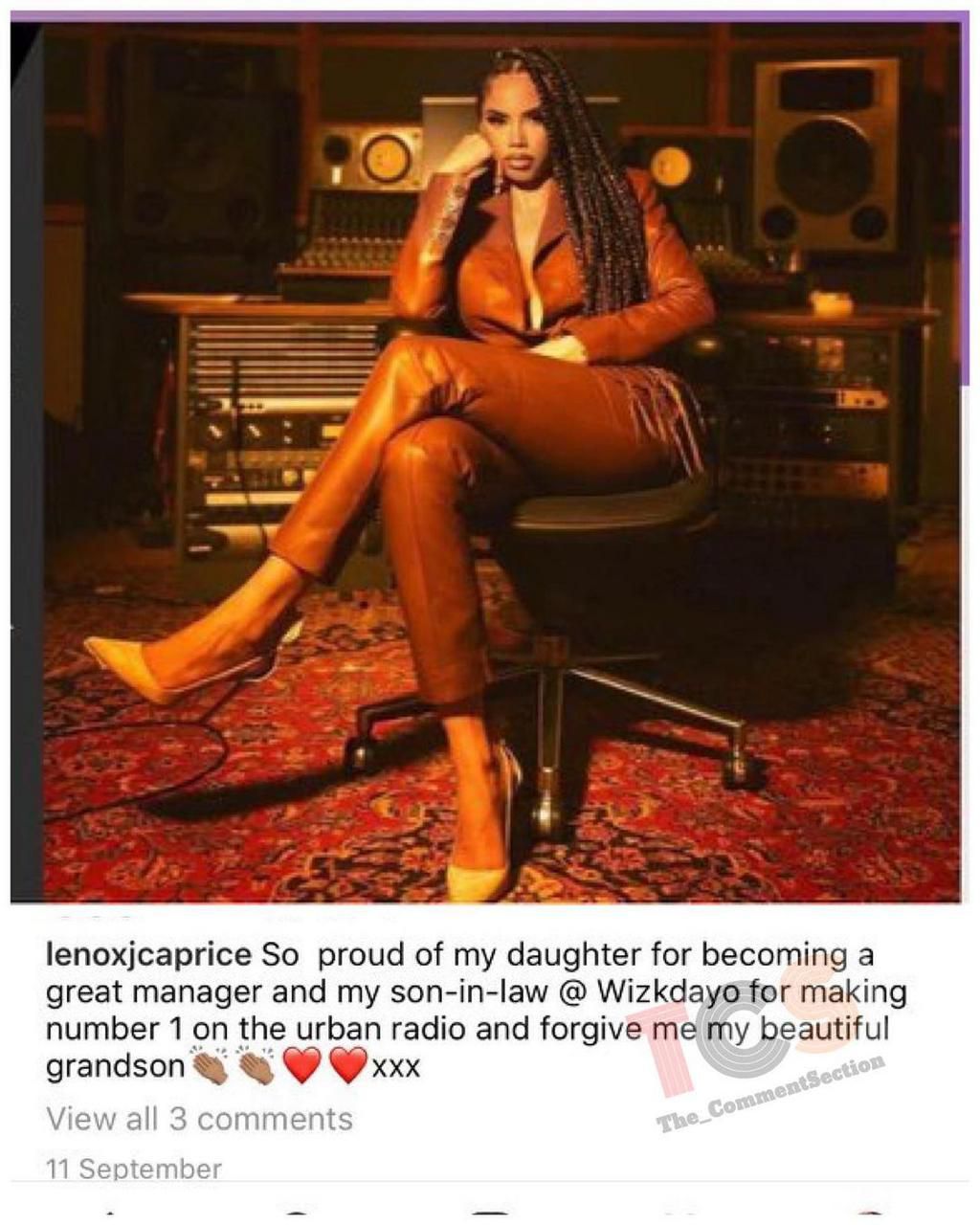 Pollock's dad calls Wizkid his son-in-law.