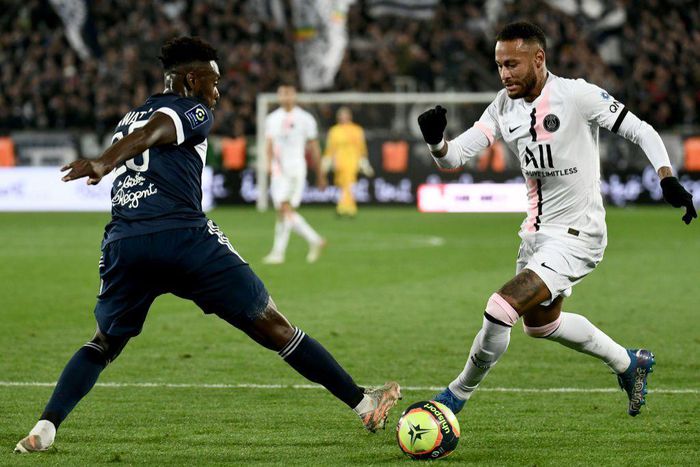 Double trouble: Neymar torments Bordeaux defender Enock Kwateng