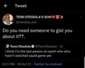 Temi Otedola Twitter replies [Twitter]