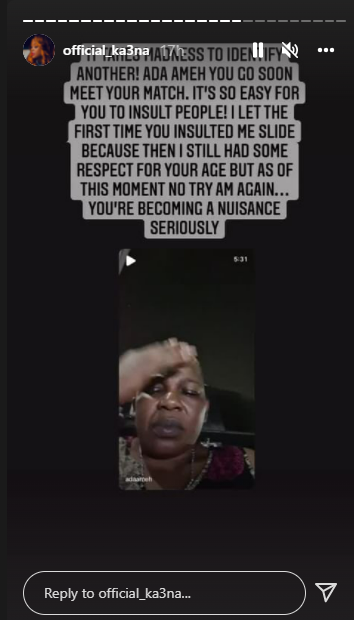 BBNaija's Ka3na attacks Ada Ameh, says she's becoming a nuisance