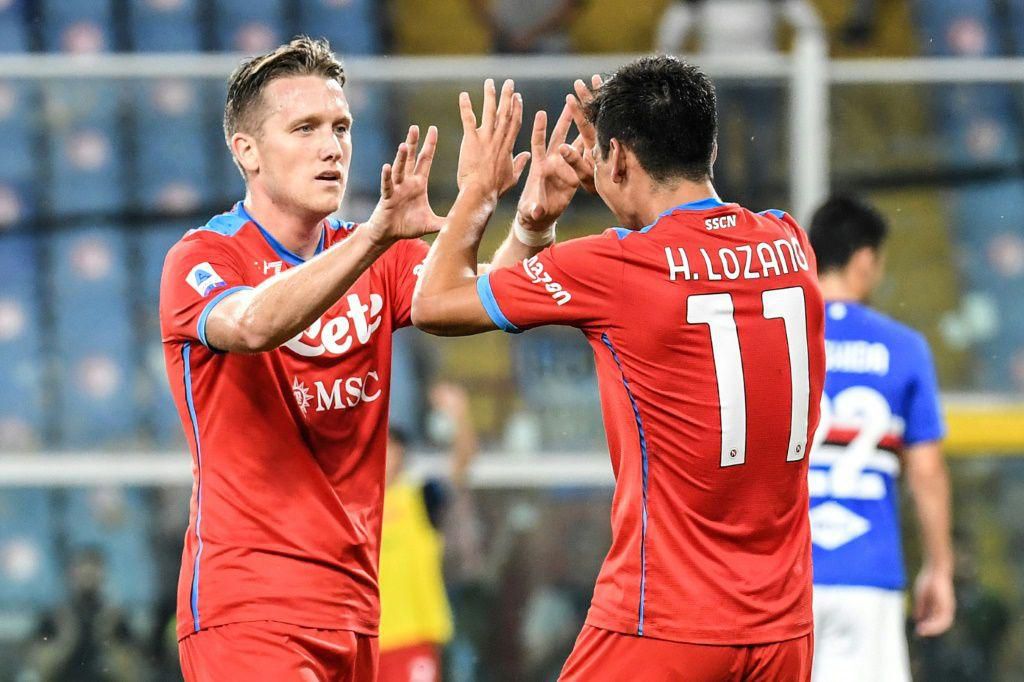 Piotr Zielinski (L) struck the only goal as Napoli beat Salernitana
