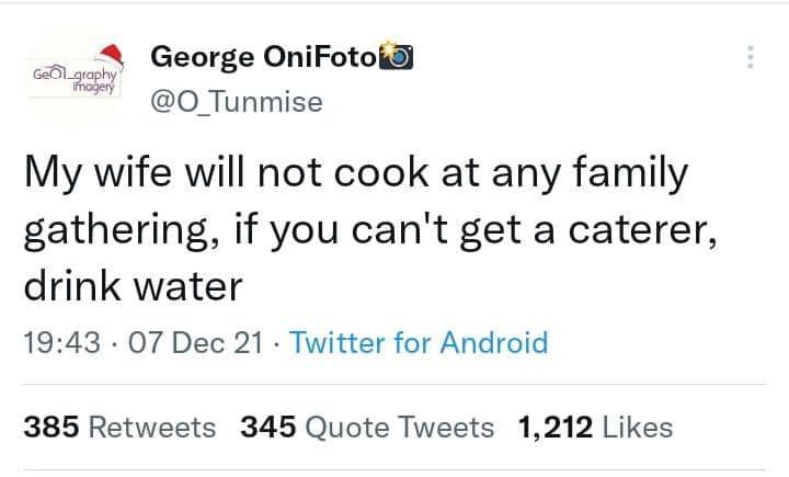 Twitter user drops his two cents on cooking [Twitter]