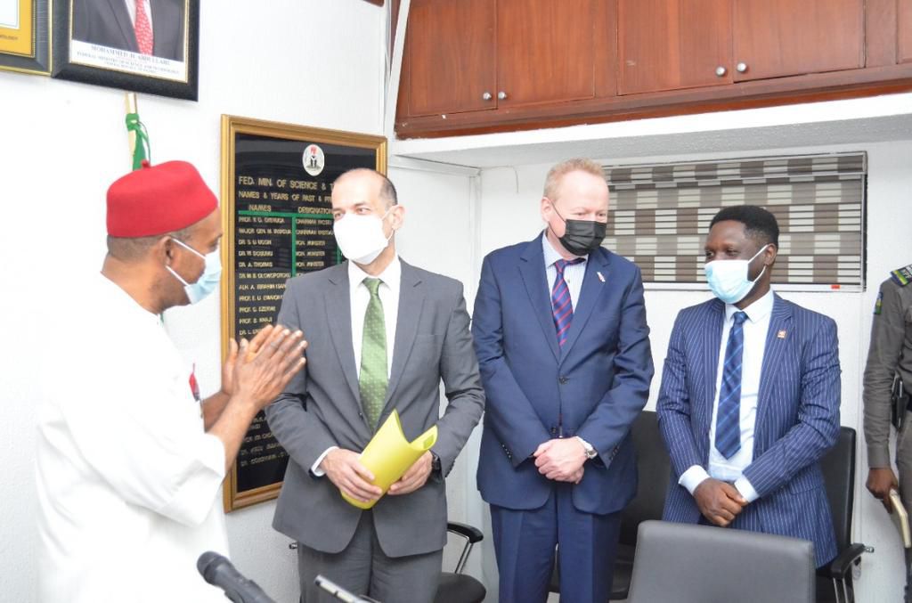 Meeting of H.E. Ambassador Georg Steiner, Swiss Ambassador to Nigeria with H.E. Dr. Ogbonnaya Onu to discuss the inaugural Swiss-Nigerian Innovation Forum