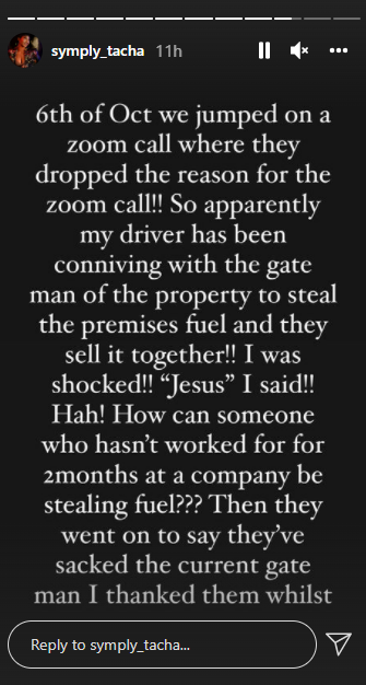 BBNaija's Tacha narrates horrible experiences in the hands of drivers she employed