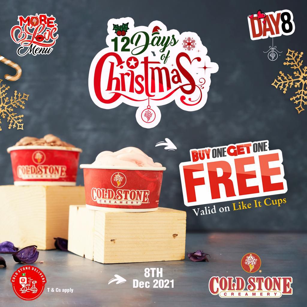 Cold Stone brings the festive vibes with the new Strawberry Cake Batter Flavour and 12 days of Christmas Spe