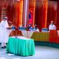 President Muhammadu Buhari during the swearing-in of Muazu Sambo [Presidency]