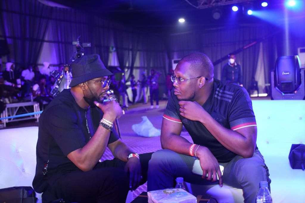 Former BBnaija Housemate Cross (Left) with Ajebutter 22 (Right) at the event yesterday (Pulse Sports)