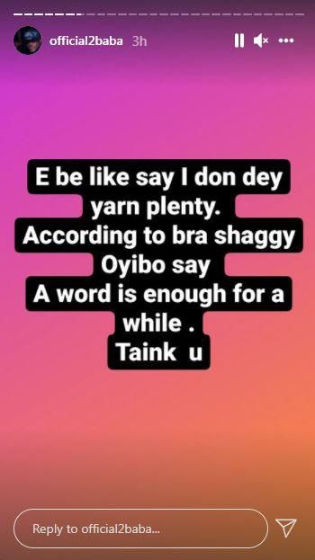 Nigerian music icon 2Face Idibia went on a surprising rant on Instagram.