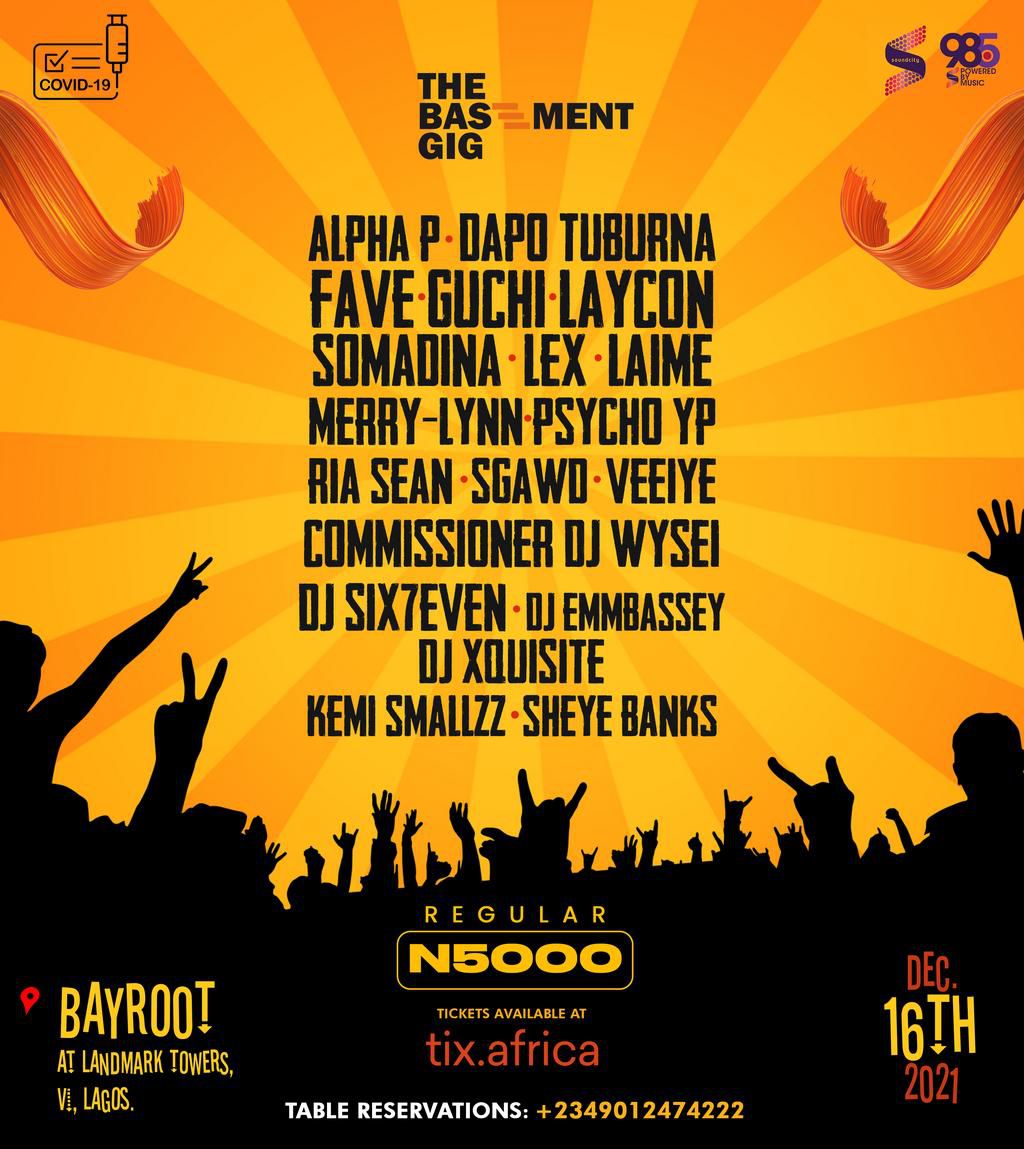 The Basement Gig artiste line up