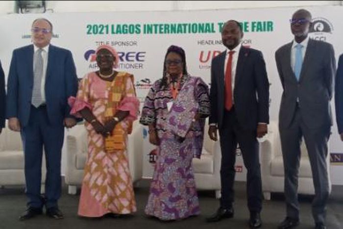 (L-R) Mr Amr Altantawy, Commercial Secretary, Embassy of Egypt, Ms Samata Bukari, Consul General, Ghana Consulate, Lagos, Mrs Toki Mabogunje, President, LCCI, Mr Muyiwa Akinyemi, Group General Manager, UBA and Amb. Stanislas Kamanzi, Rwandan High Commi...