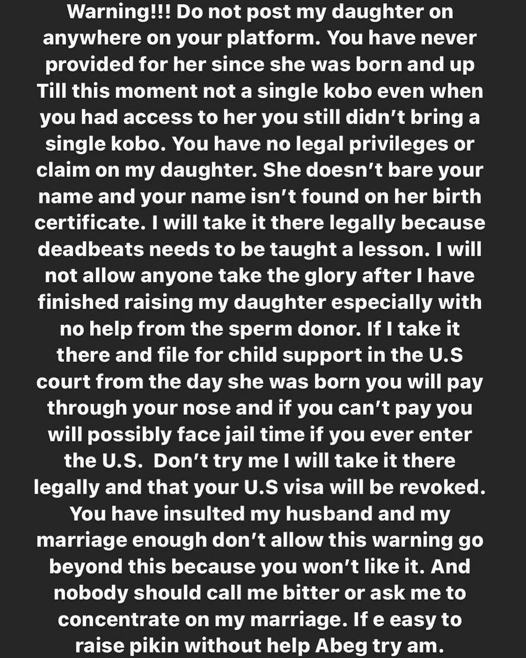 Iheuwa threatens to report Franklin to the authorities in the United States of America.