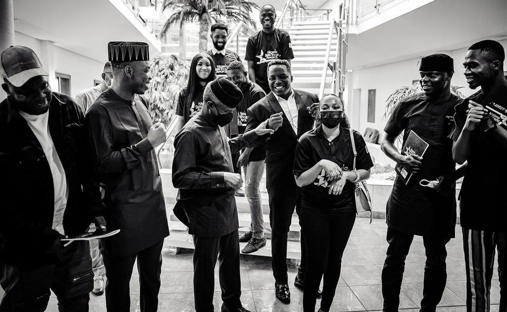 Vice President Yemi Osinbajo receives Nigeria's skit makers at the Presidential Villa Abuja on November 3, 2021 (Tolani Alli)