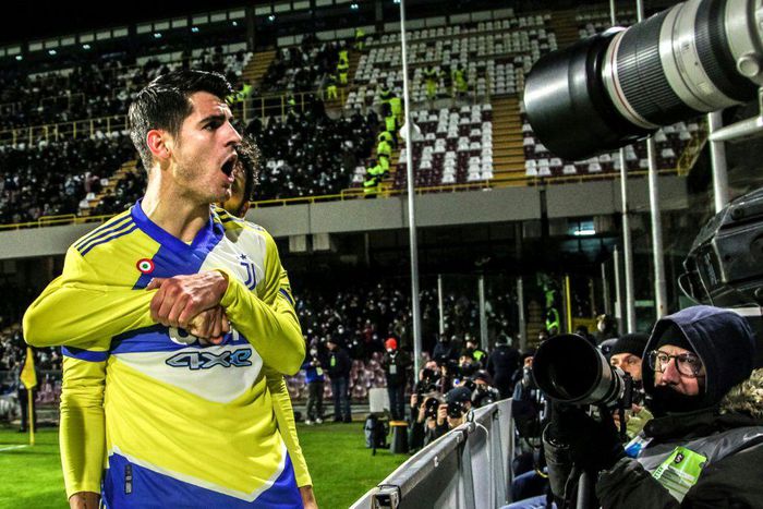 Alvaro Morata scored his third Serie A goal of the season at Salernitana