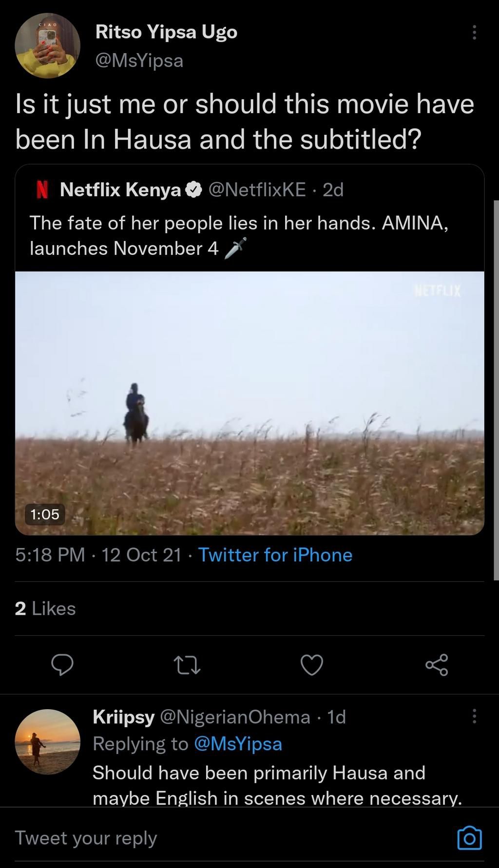 Amina movie Twitter reactions